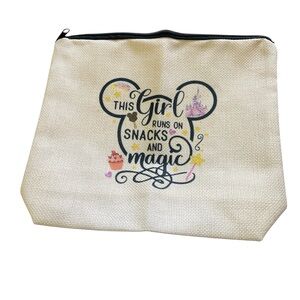 Cream Canvas Pouch with Fun Print